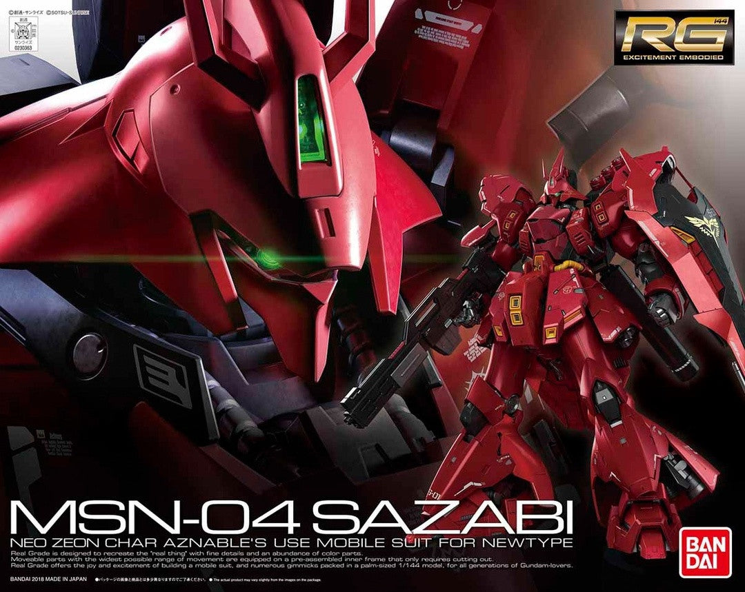 Bandai RG #29 1/144 MSN-04 Sazabi "Mobile Suit Gundam: Char's Counterattack" Plastic Model Kit