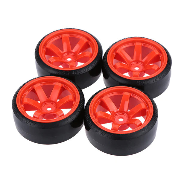 IMEX 1/10 Drift Rim/Tire Set (Red)