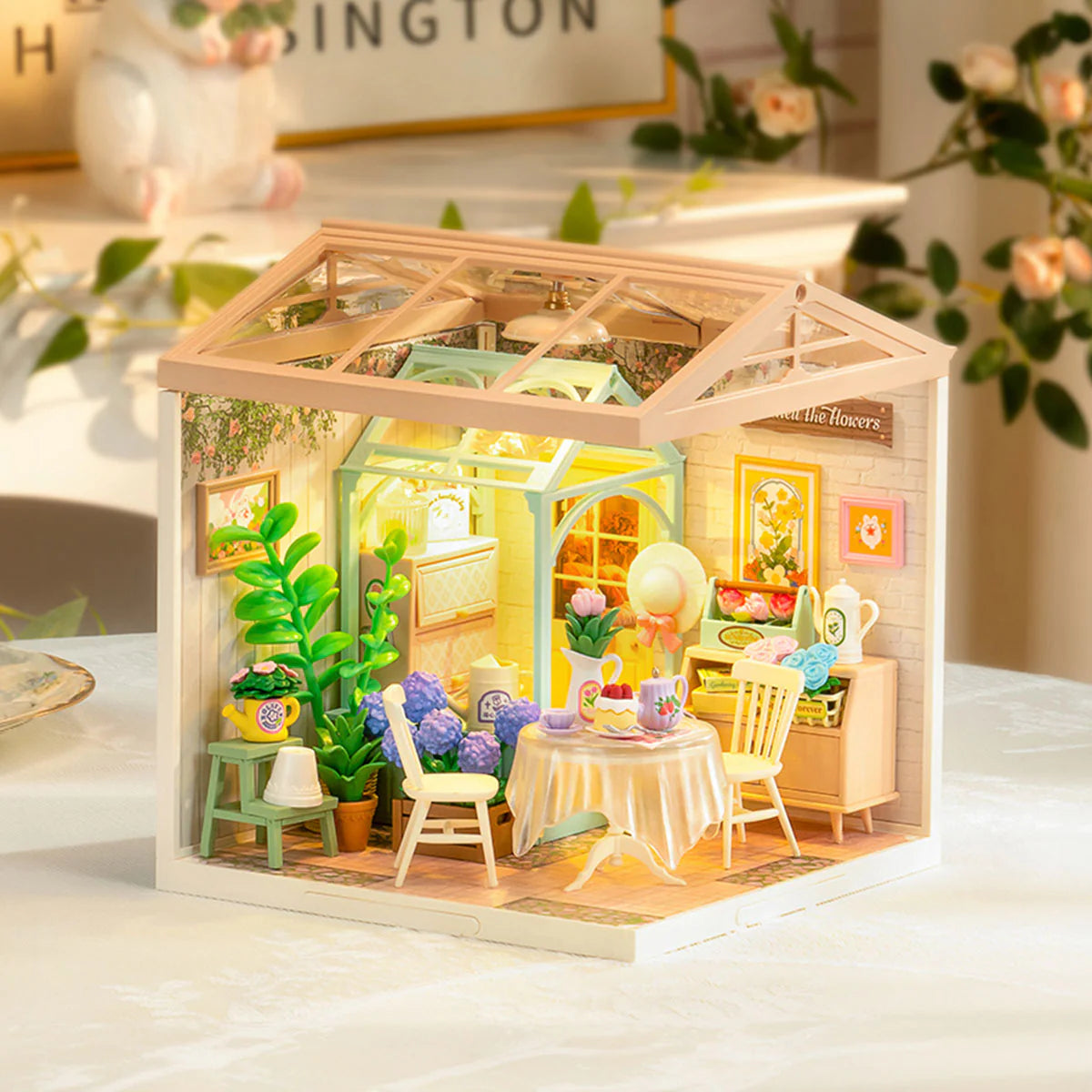 Rolife Blooming Tea Garden DIY Super Creator Miniature House Kit