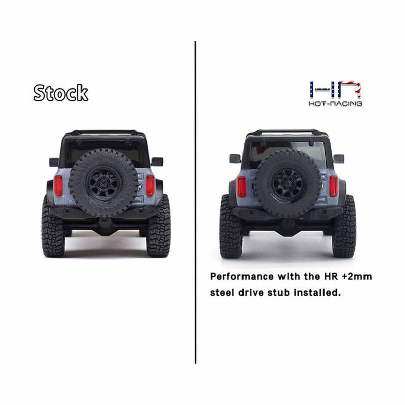 Hot Racing SCX30 Steel +2mm Drive Stub Axles