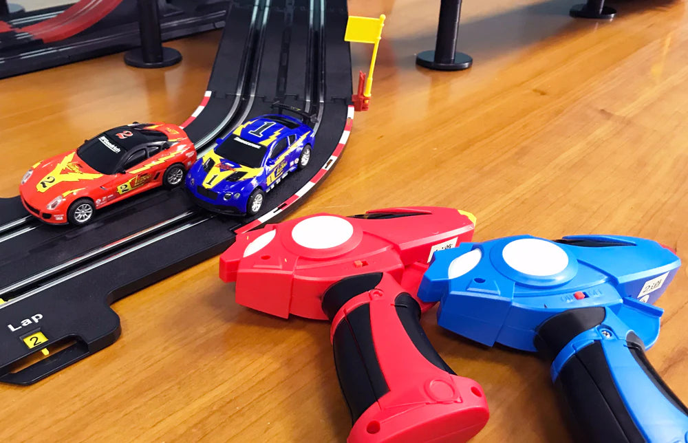 Johnny Lightning 24' Double Loop Raceway Remote Control Electric 1:43 Scale Slot Race Set