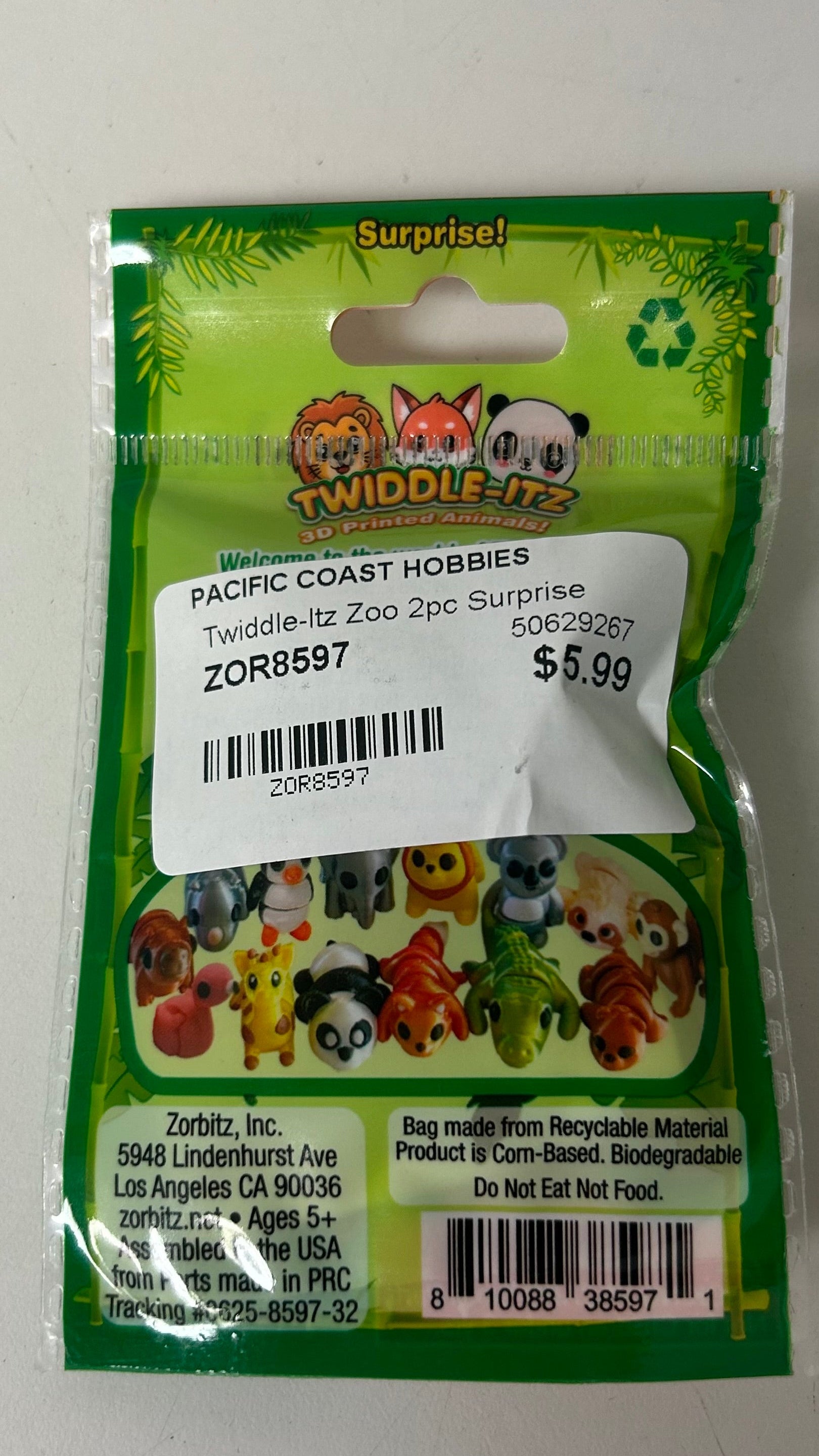 Zorbitz Twiddle 3D Printed Animals - Zoo Edition (Surprise blind box)