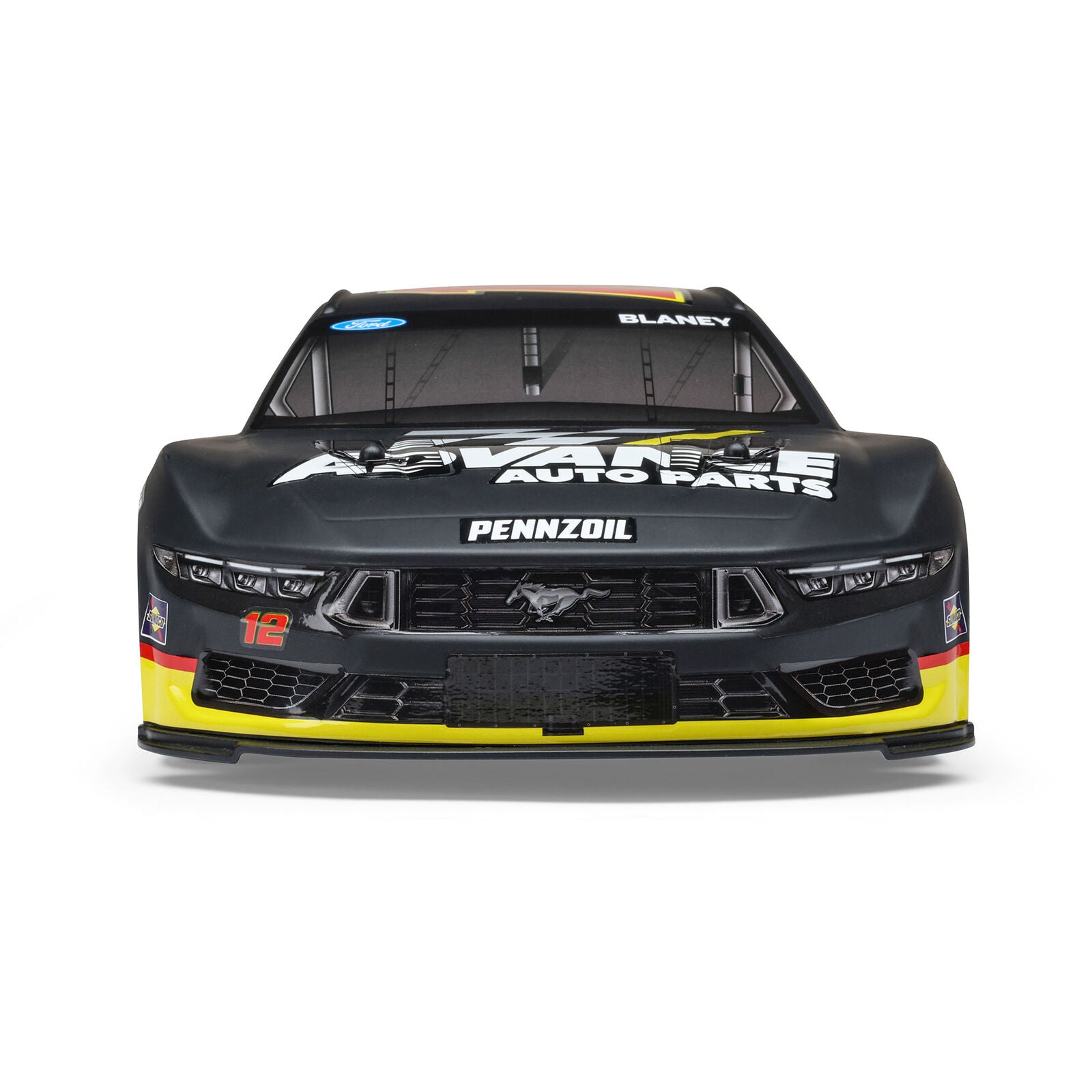 Losi 1/12 NASCAR RC Racecar Ryan Blaney No. 12 Advance Auto 2025 Ford Mustang 2S AWD RTR Brushed On-Road