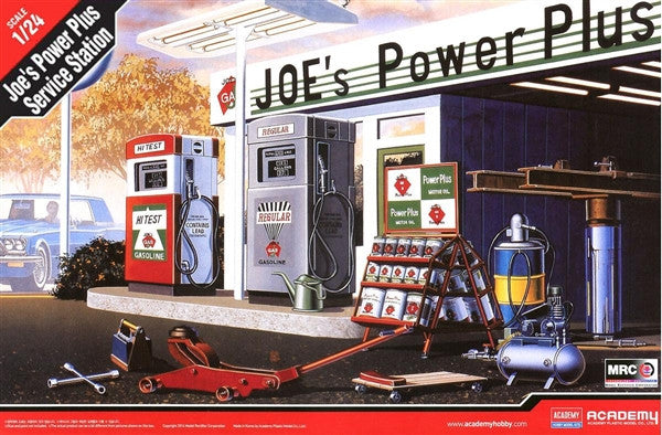 Academy 1/24 Joe's Power Plus Service Station Model Kit