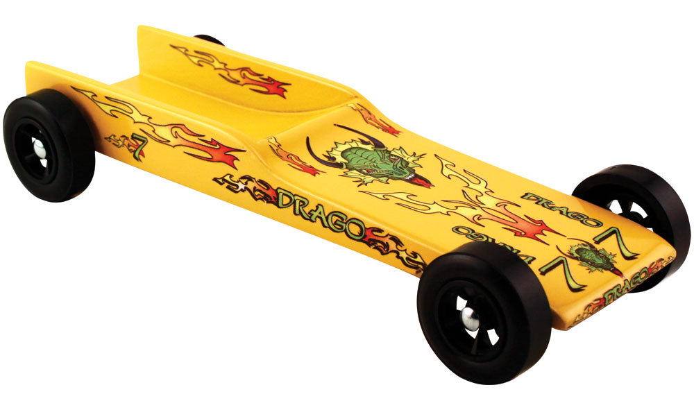 PineCar Pre-Cut White Lightning Design