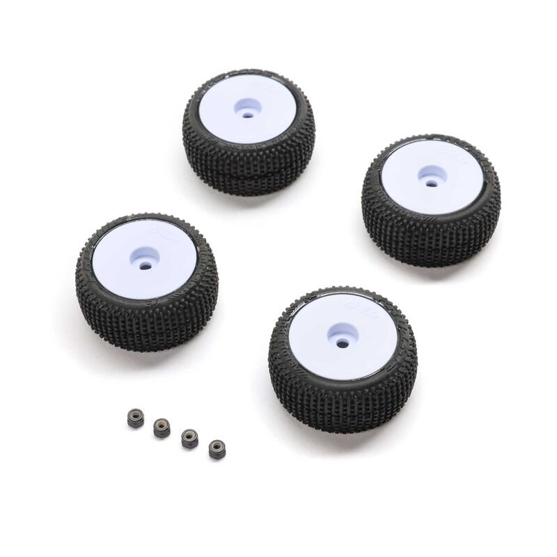 Pro-Line Blockade Tire, Pro-Line OE, Wheel, White, Mounted: Micro-T