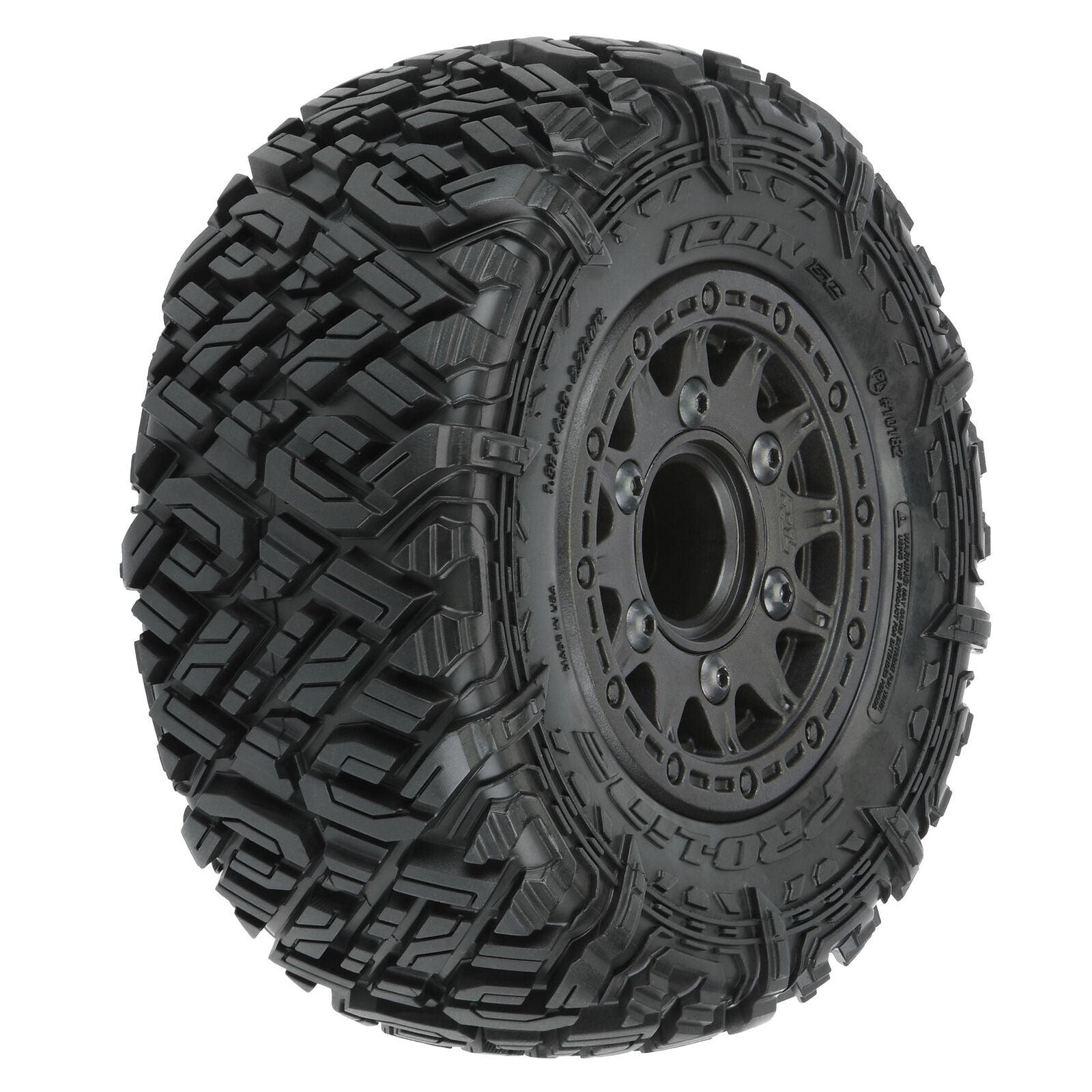 Pro-Line 1/10 Icon M2 Front/Rear 2.2"/3.0" SC Mounted 12mm Black Raid Wheels (2)