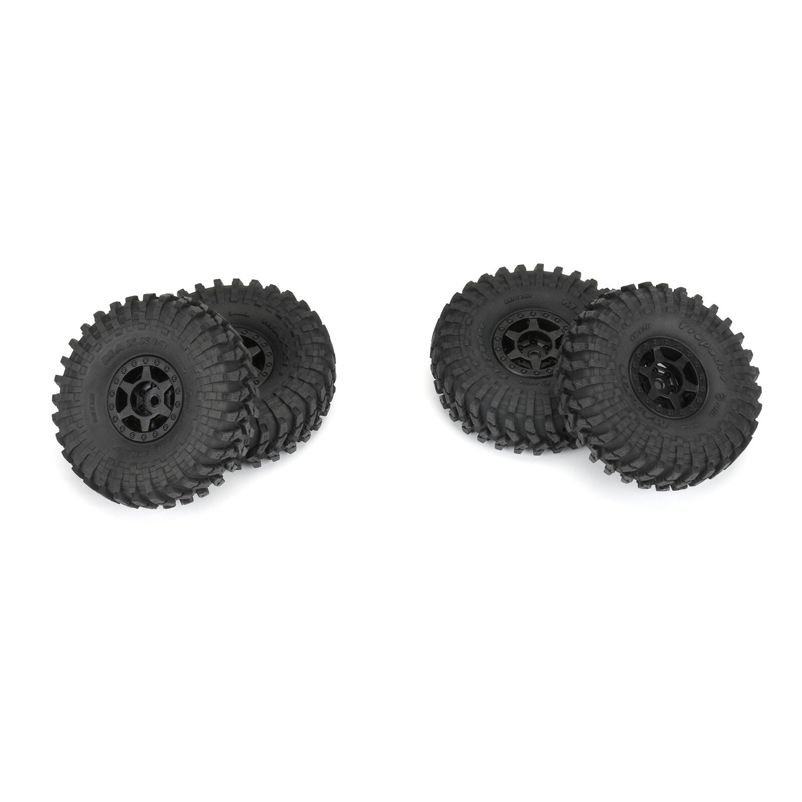 Pro-Line 1/24 Maxxis Trepador F/R 1.0" Tires MTD 7mm Black Holcomb Wheels (4)