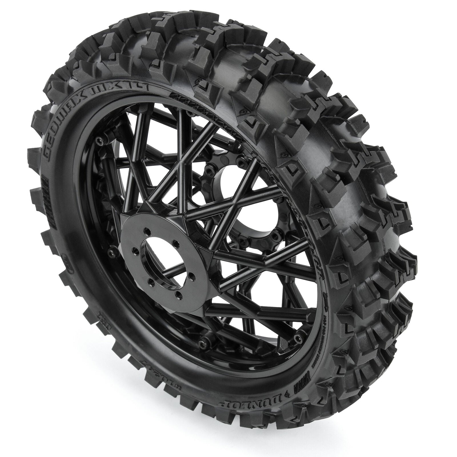 Pro-Line Promoto-MX 1/4 Dunlop Geomax MX14 V2 Bead CR4 Rear Tire MTD Bullyspoke Wheel (Black)