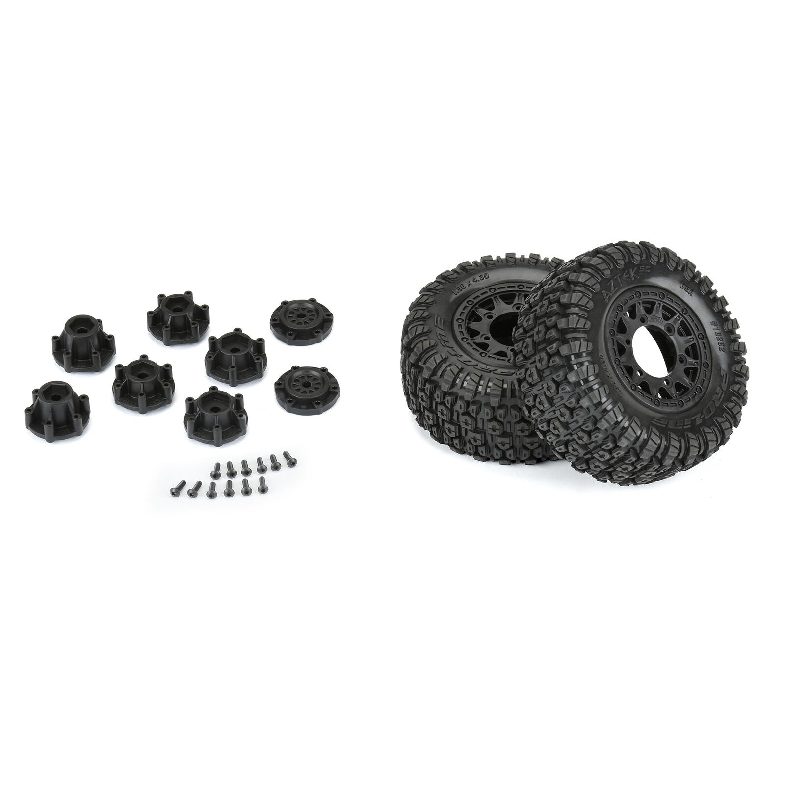 Pro-Line 1/10 Aztek M2 F/R 2.2"/3.0" SC MTD 12mm & 14mm Black Raid Wheels (2)