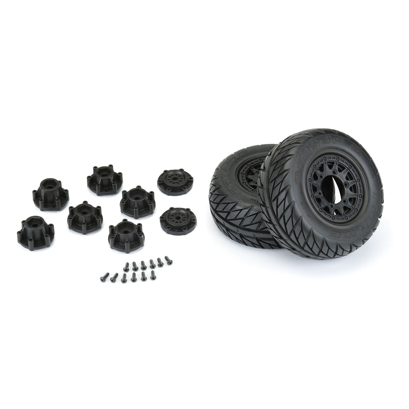 Pro-Line 1/10 Street Fighter Fr/Rr 2.2"/3.0" SC Mounted 12mm Black Raid Tires (2)