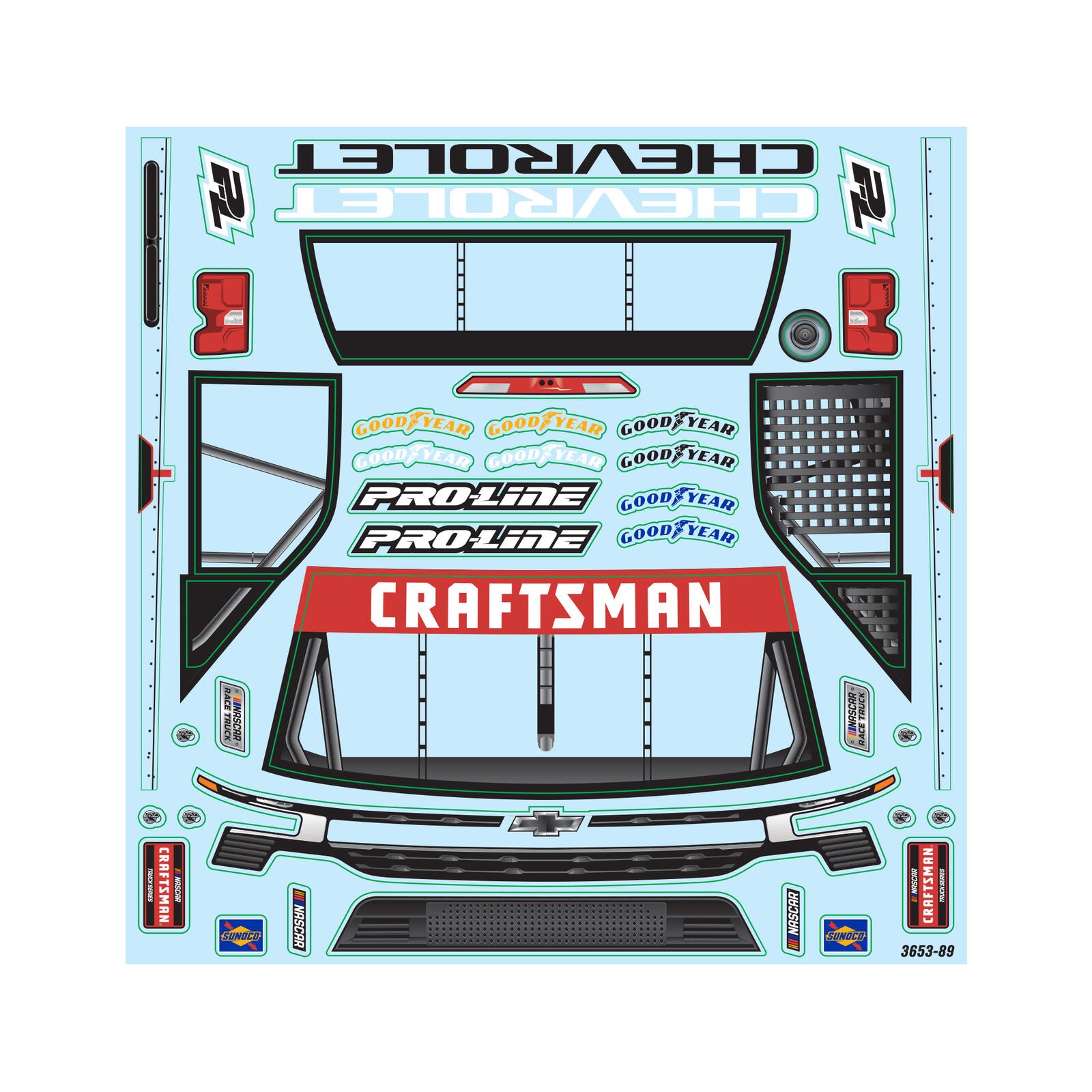 Pro-Line Losi NASCAR 1/12 Pre-Cut 2024 Chevy Silverado Truck Clear Body