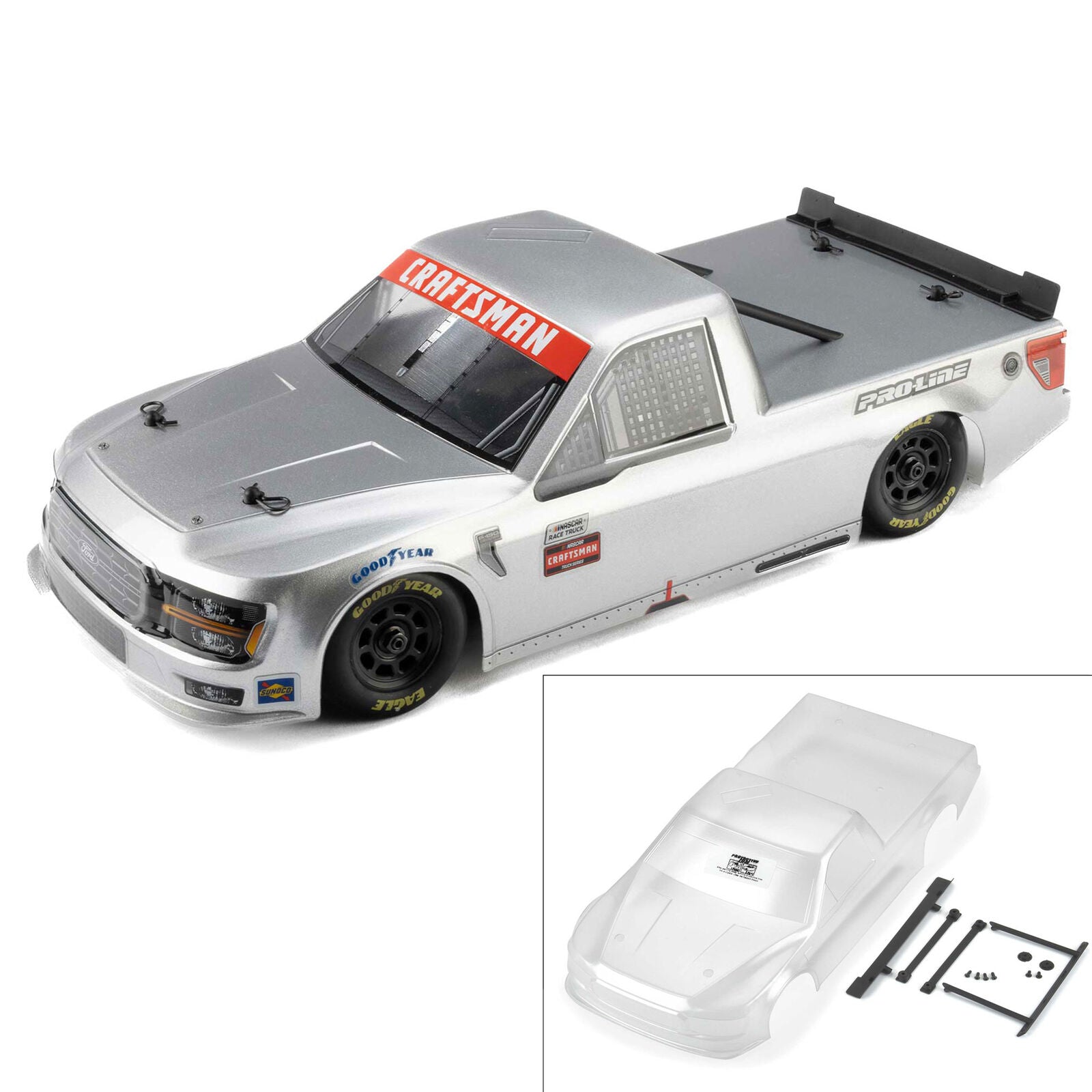 Pro-Line Losi NASCAR 1/12 Pre-Cut 2024 Ford F-150 Truck Clear Body
