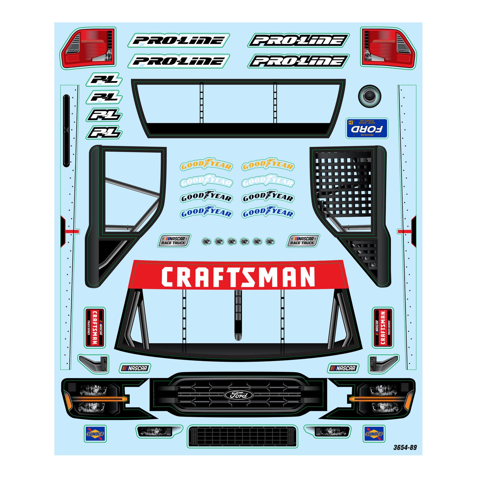 Pro-Line Losi NASCAR 1/12 Pre-Cut 2024 Ford F-150 Truck Clear Body