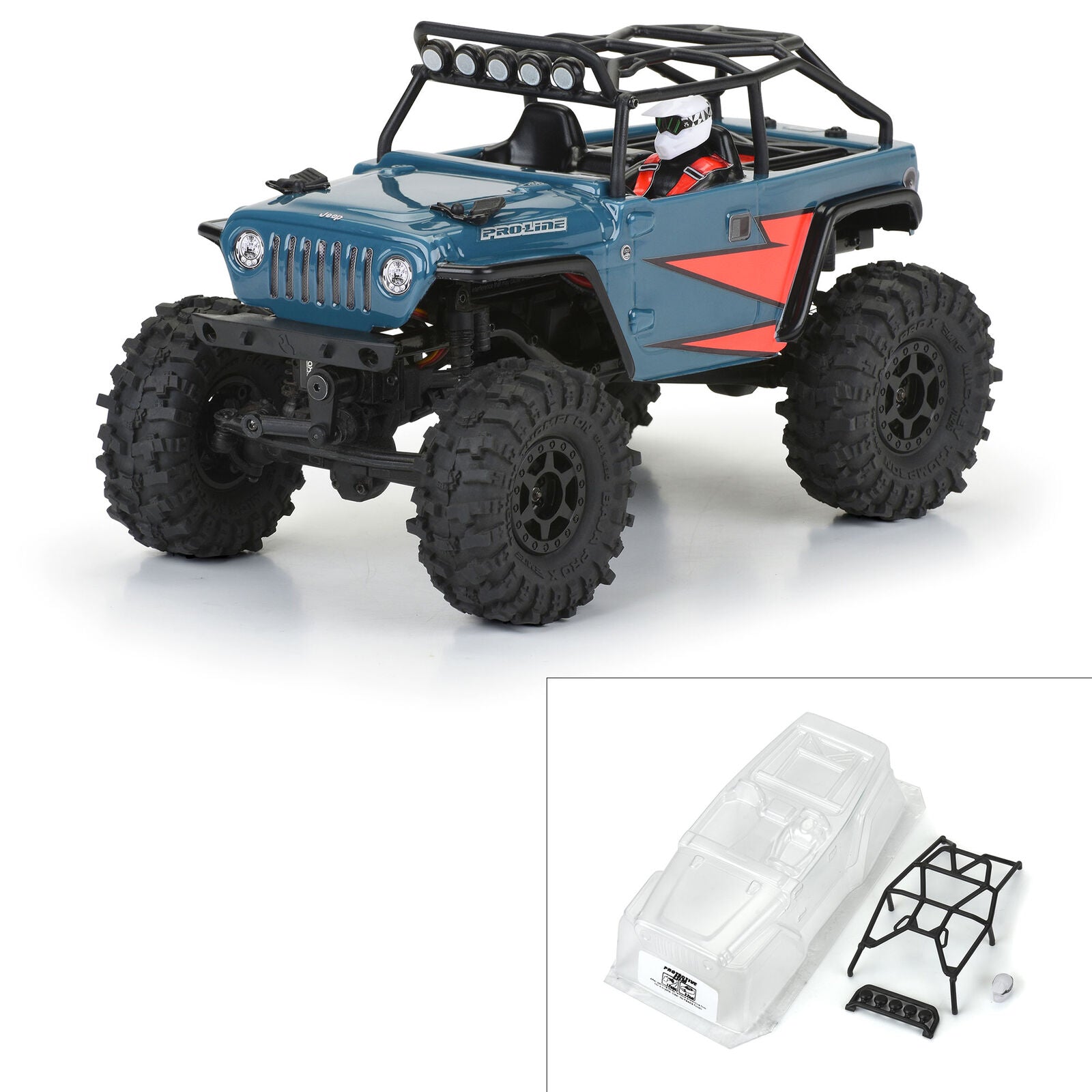 Pro-Line SCX24 1/24 2004 Jeep LJ Body/Trail Cage (Clear)