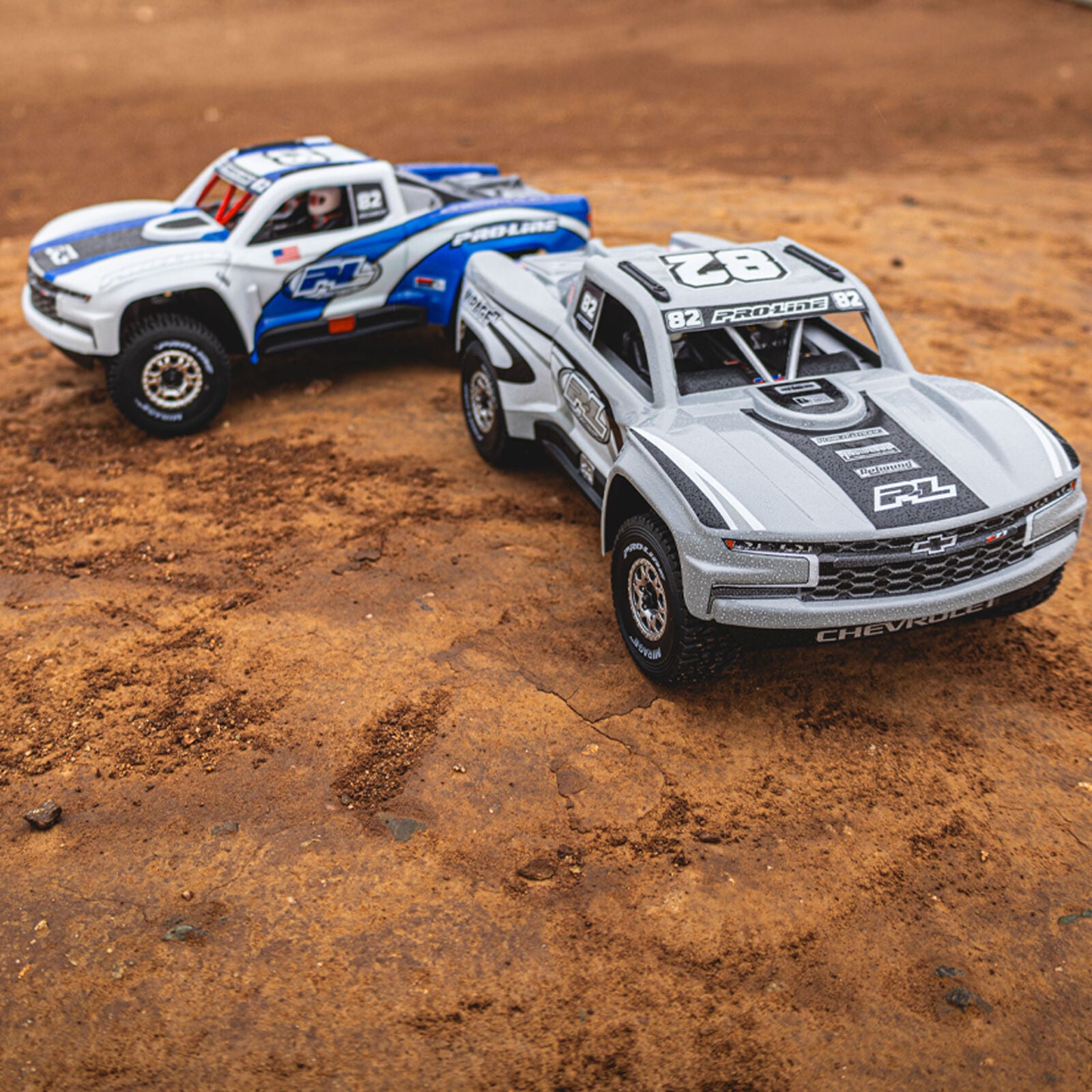 Pro-Line 1/16 Pre-Cut 2019 Chevy Silverado Trophy Truck Gray Grom Body