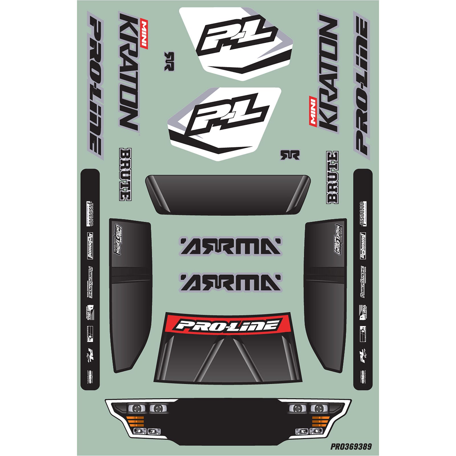 Pro-Line Racing Arrma Mini Kraton 1/16 Limited Edition Pre-Cut/Pre-Painted Brute Digi Body with Clipless System