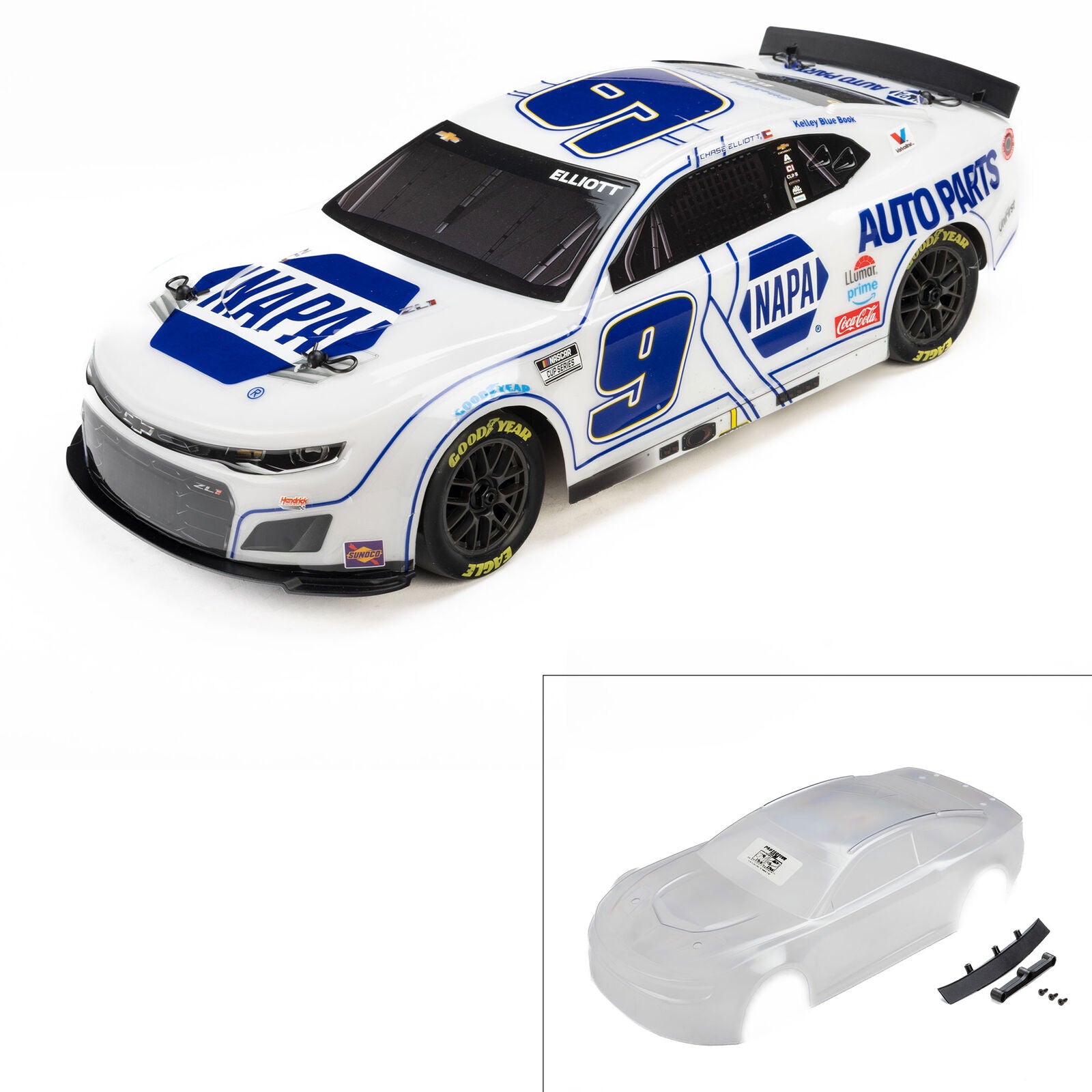 Pro-Line Racing Limited Edition 1/12 Chase Elliott #9 NAPA DIY Clear 2025 Body: Losi NASCAR