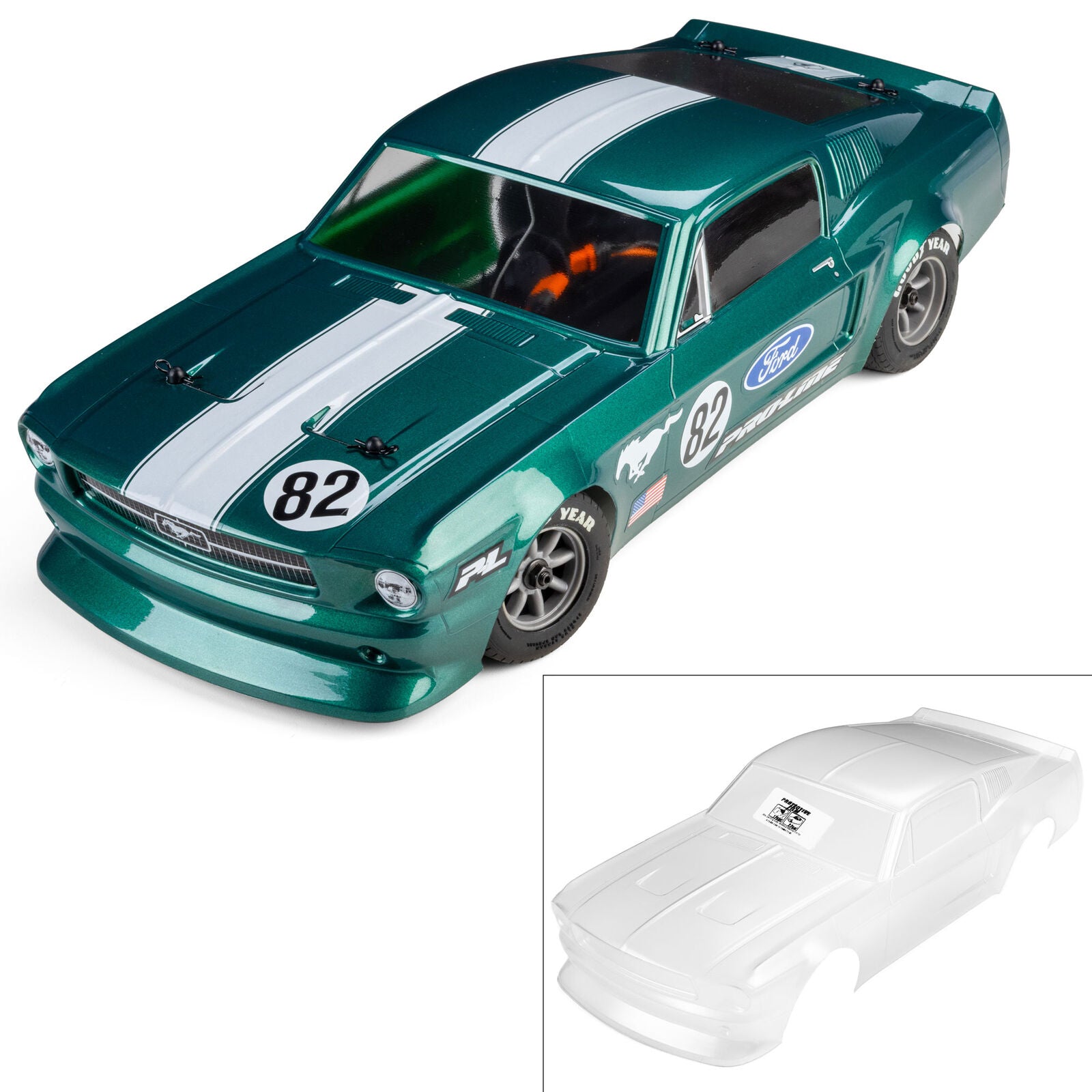 Pro-Line Losi NASCAR 1/12 Pre-Cut 1968 Ford Mustang Clear VTA Body
