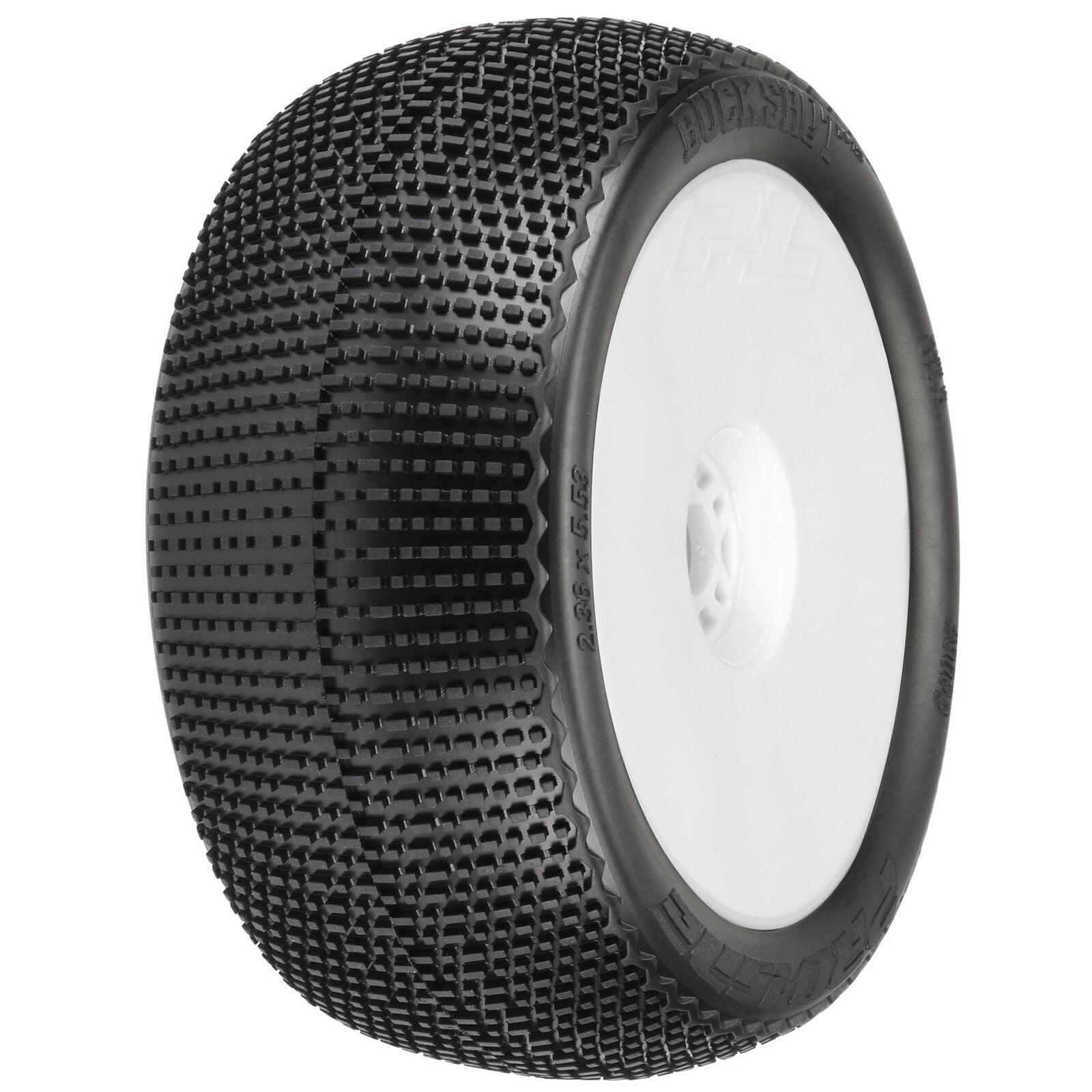 Pro-Line 1/8 Buck Shot S3 F/R 4.0" Tires Mounted 17mm Zero Offset Wheels (2) (White)