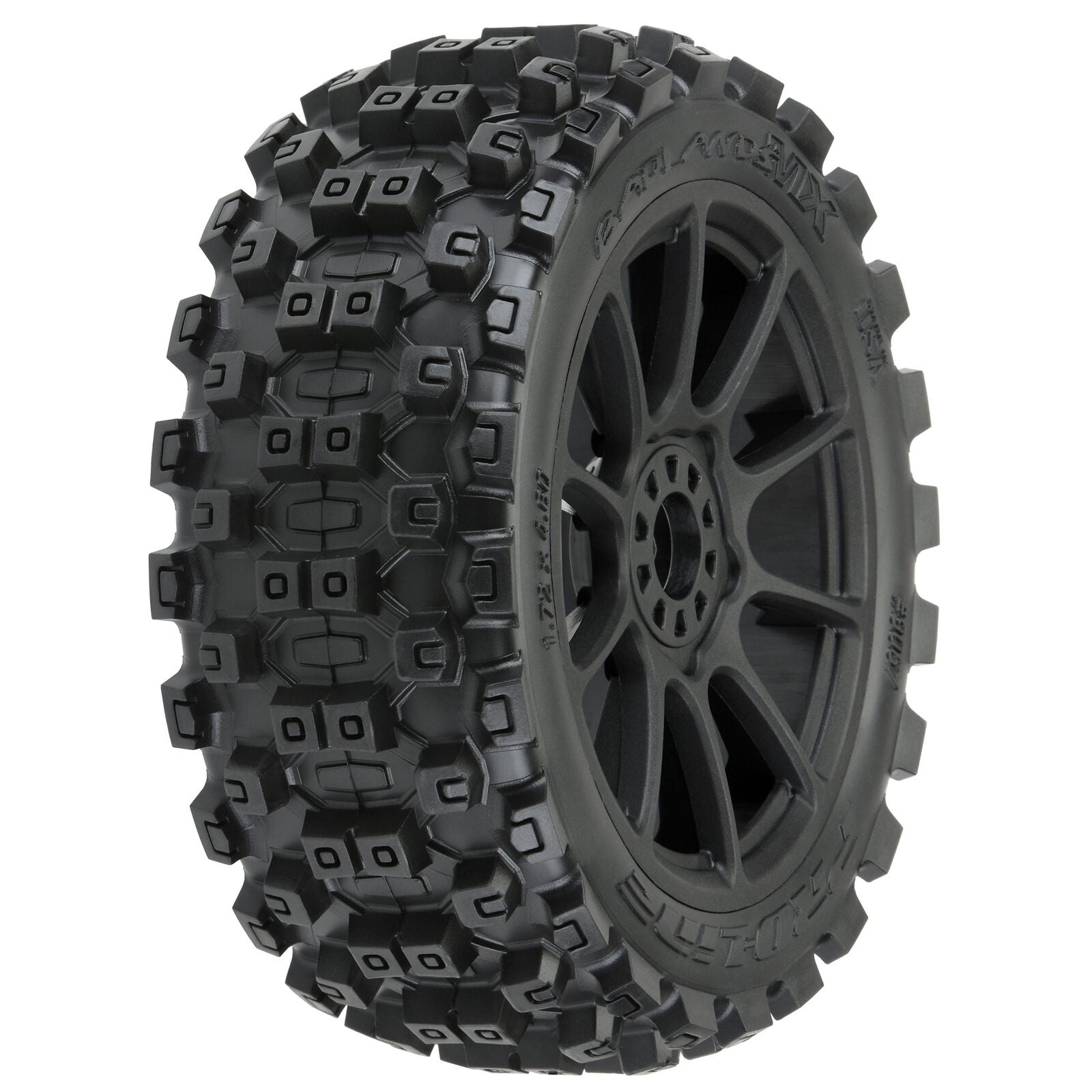 Pro-Line 1/8 Badlands MX M2 F/R Buggy Tires Mounted 17mm Black Mach 10 Wheels (2)