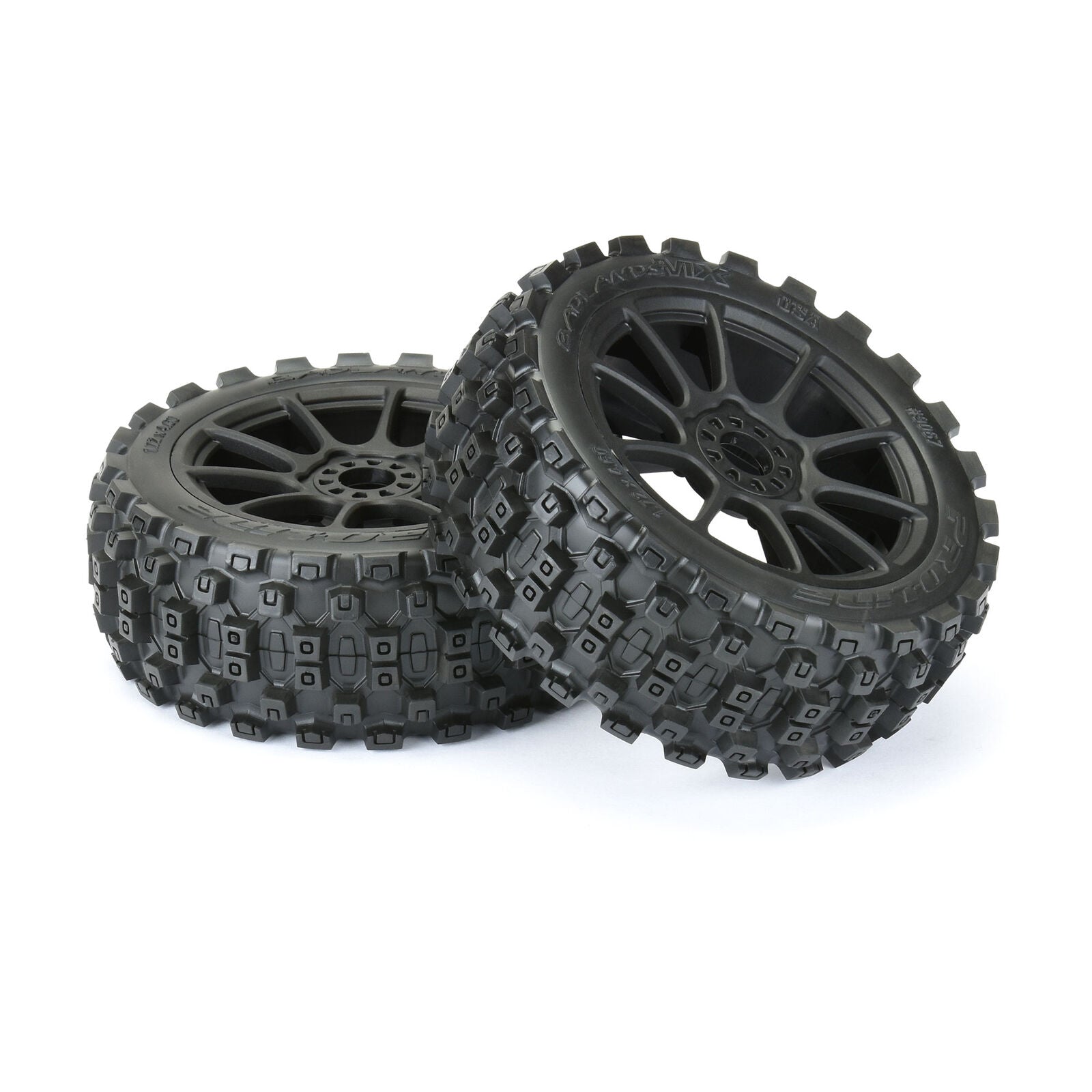 Pro-Line 1/8 Badlands MX M2 F/R Buggy Tires Mounted 17mm Black Mach 10 Wheels (2)