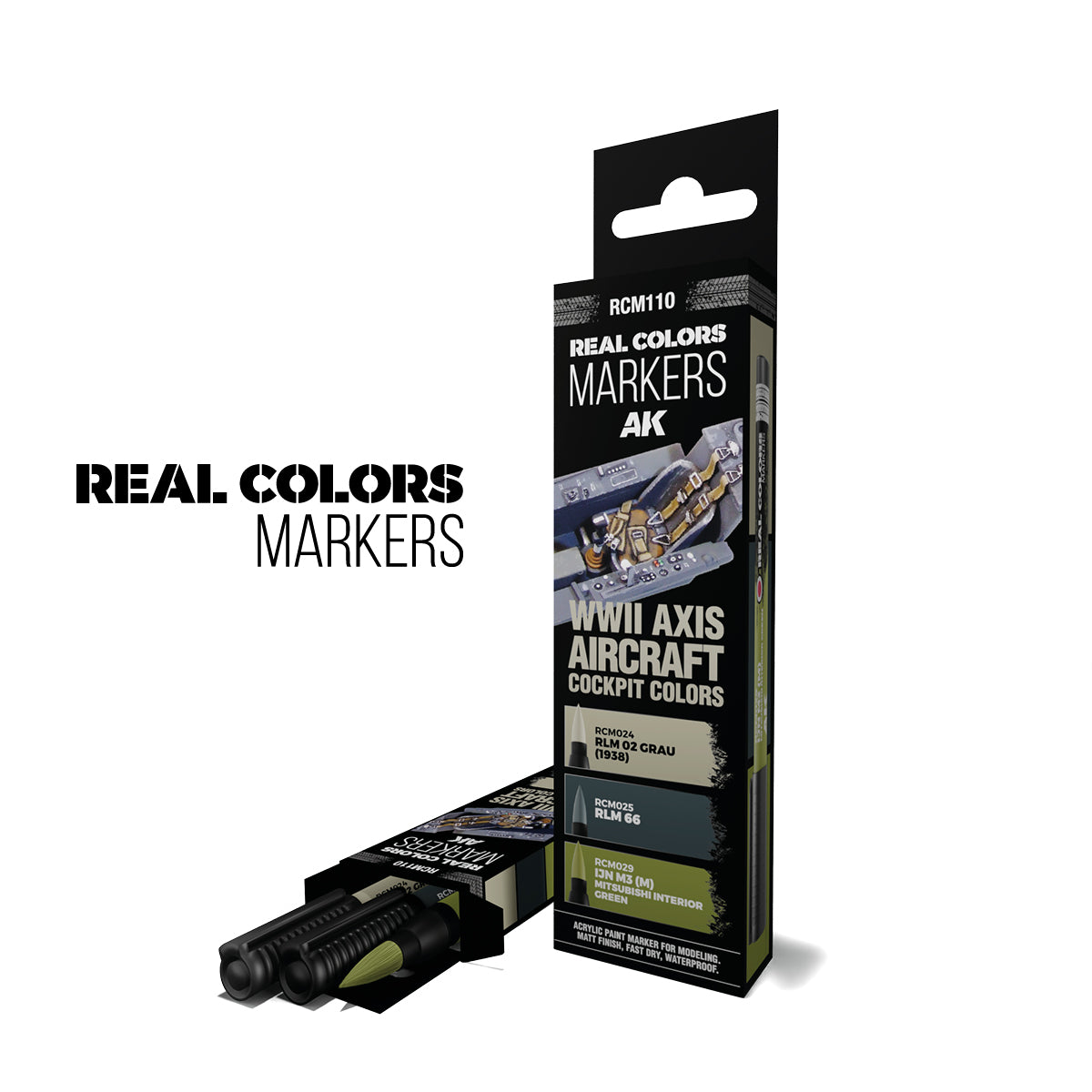 AK Interactive WWII Axis Aircraft Cockpit Real Color Markers Set