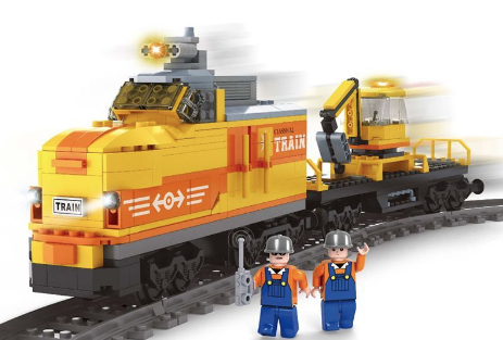 Ausini Diesel Switcher w/ Flat Car Electric Train