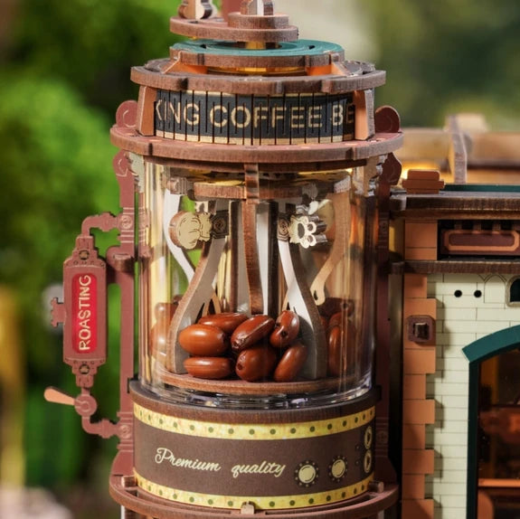 Robotime Rolife Dream Coffee Factory, 3D Wood Model & Music Box