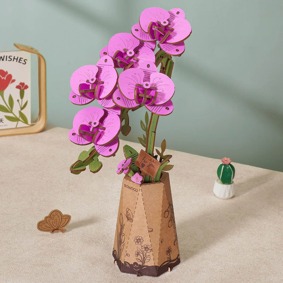 Rowood Wooden Bloom Craft - Purple Moth Orchid