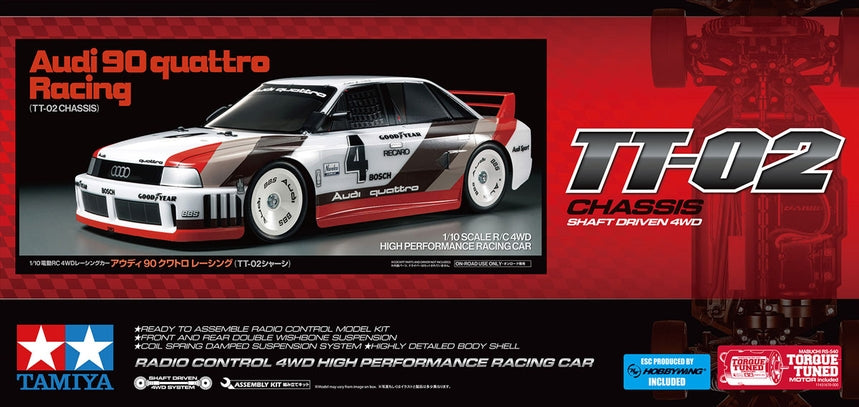 Audi 90 Quattro Racing 1/10 Scale 4WD Electric Touring Car Kit (TT-02)