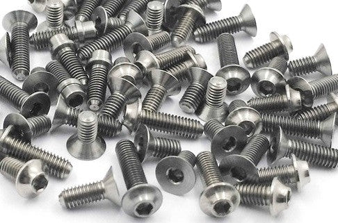 Track Star Schumacher Mi10 Titanium "Hex Adjust" Upper/Lower & Turnbuckles Premium Screw Set (Silver)