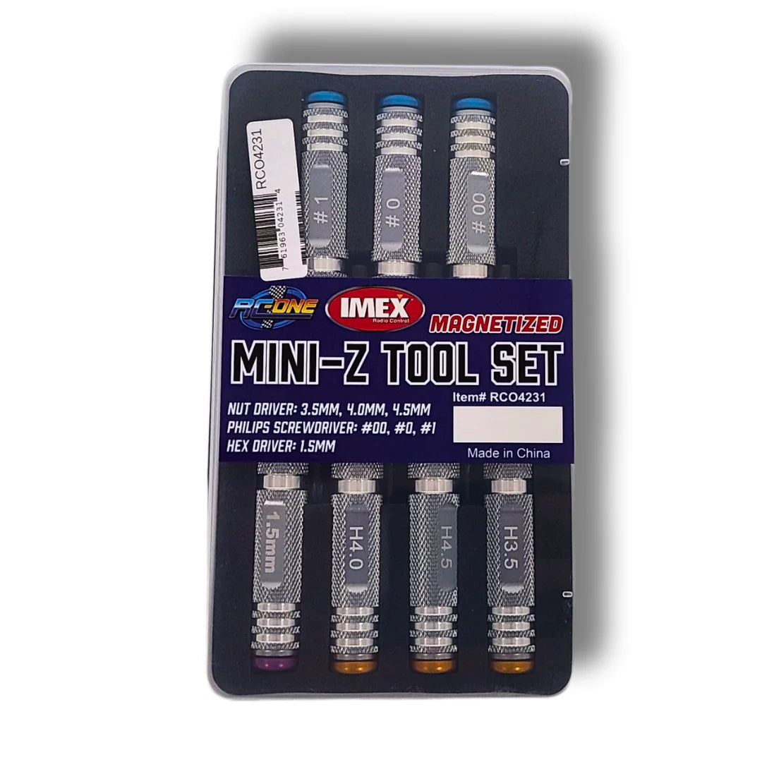 RC-One Precision Tool Kit for MINI-Z Models (7-Piece Set with Case)