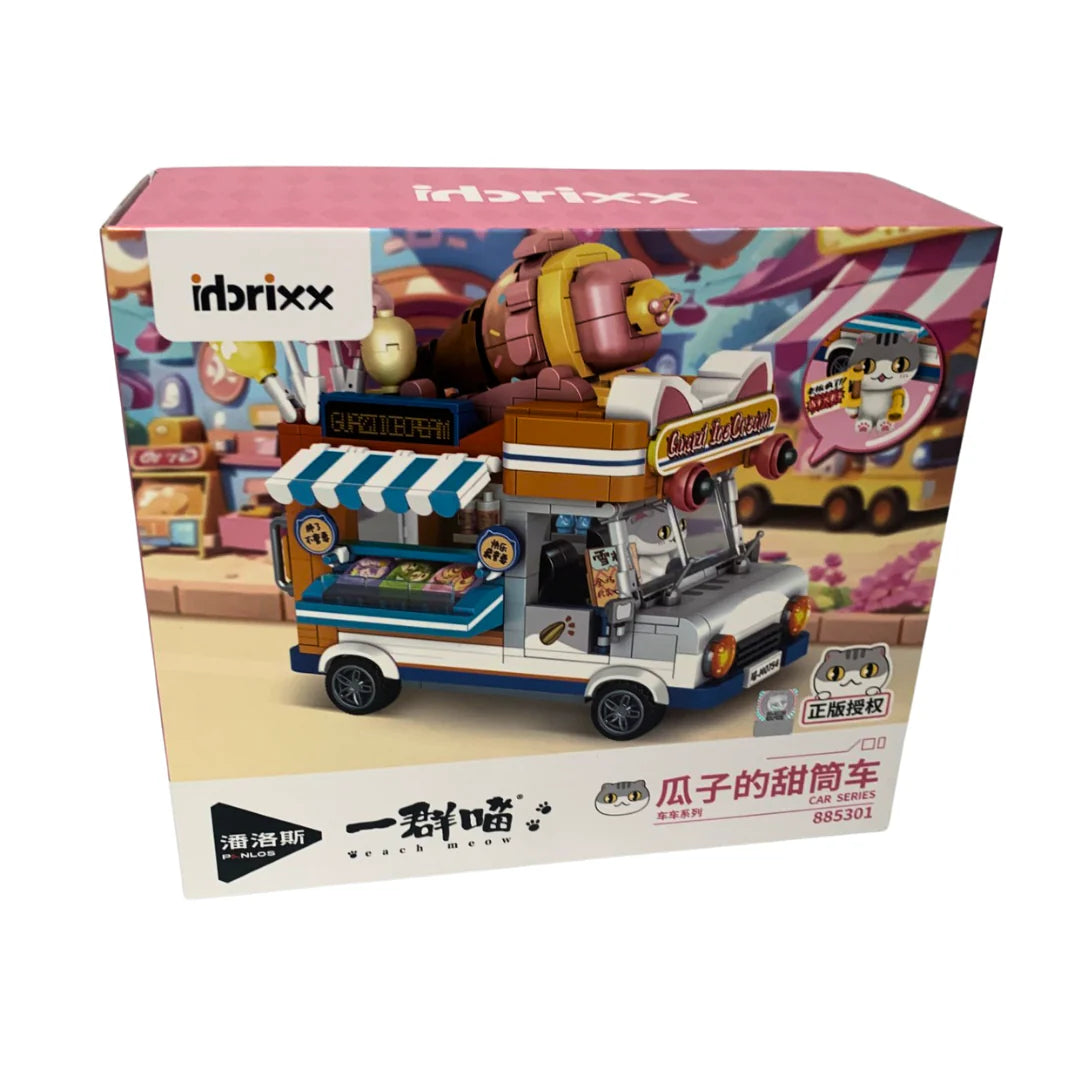 Inbrixx Guazi’s Ice Cream Cart Cat Display Brick Set