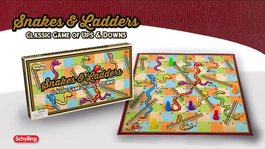 Schylling Snakes & Ladders Board Game