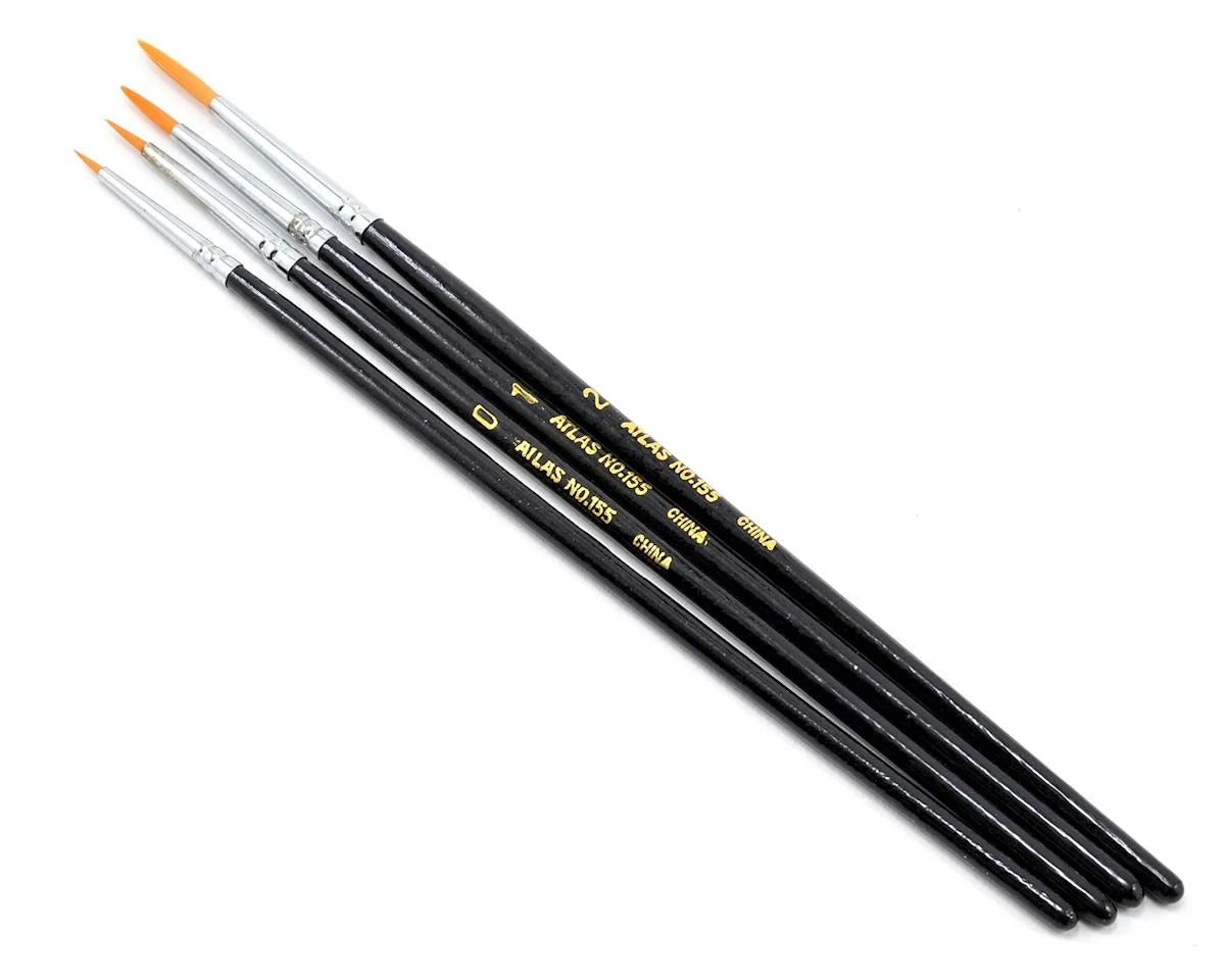 Atlas Brush Taklon Detail Acrylic Round Brushes (4 Set)