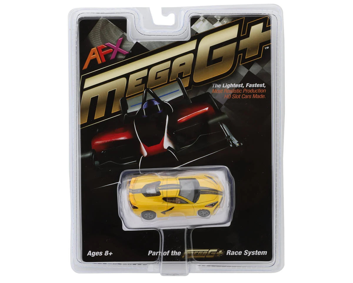 AFX Corvette C8 HO Slot Car (Accelerate Yellow) (LWB) (Mega G+)