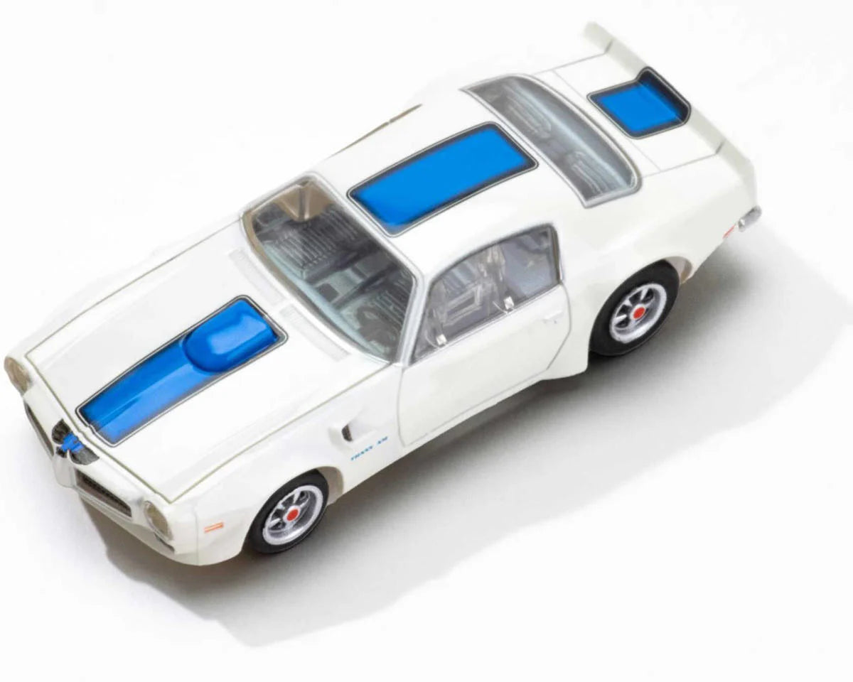 AFX 1970 Firebird Trans Am HO Scale Slot Car (White/Blue) (LWB) (Mega G+)