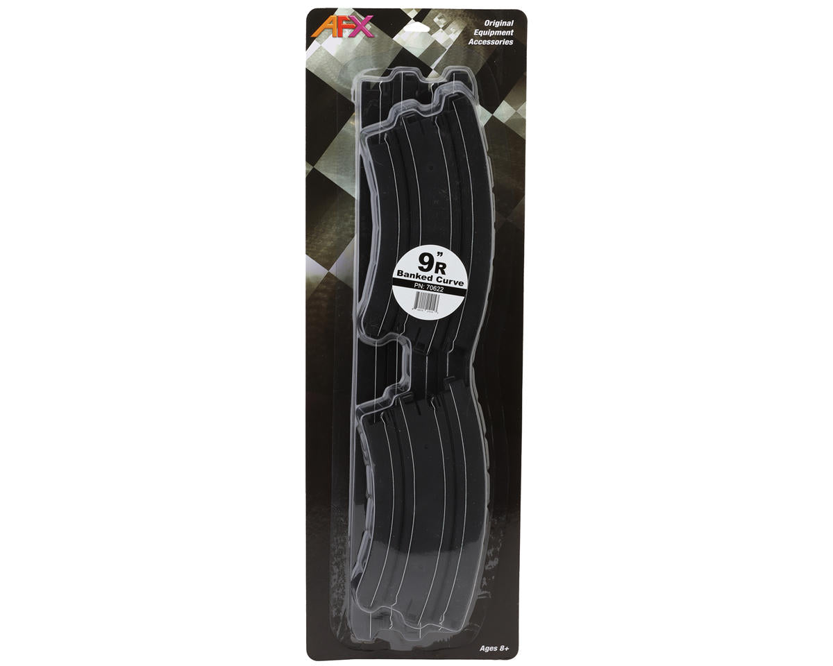 AFX Banked Curved 9" R Slot Car Track Expansion Pieces (2)