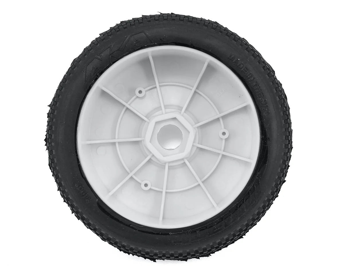 AKA Impact 1/8 Buggy Pre-Mounted Tires (2) (White) (Soft - Long Wear)