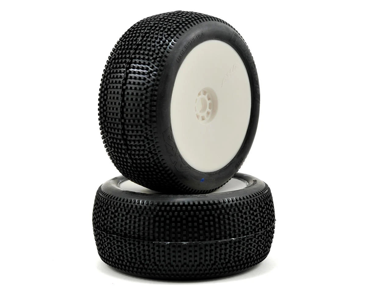 AKA EVO Impact 1/8 Truggy Pre-Mounted Tires (2) (White) (Soft - Long Wear)