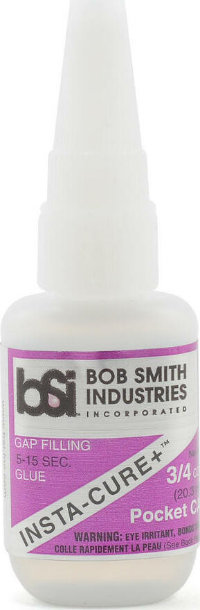 Bob Smith Industries INSTA-CURE+ POCKET Gap-FIlling CA with Pin in Cap (3/4oz)
