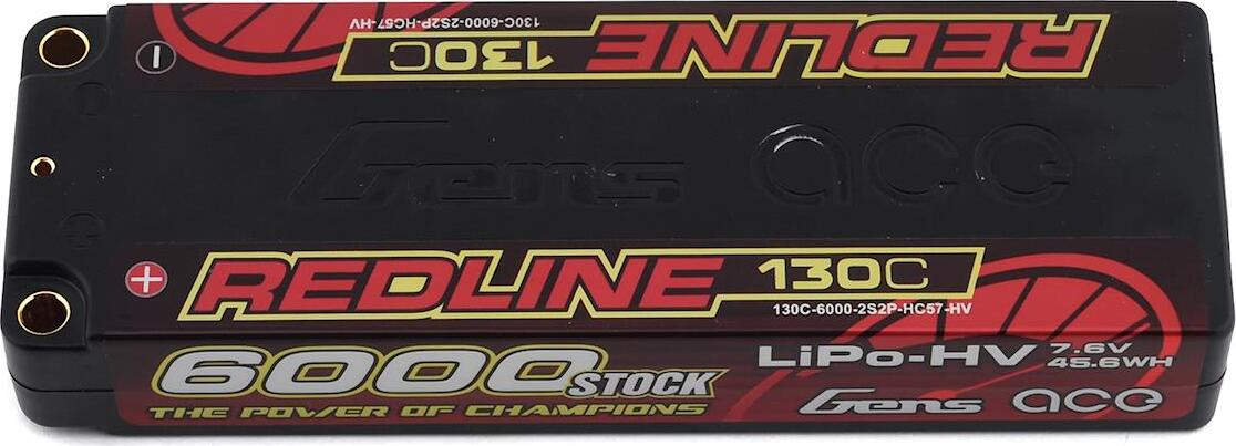 Gens Ace Redline 2S LiHV LiPo Battery 130C w/5mm Bullets (7.6V/6000mAh)