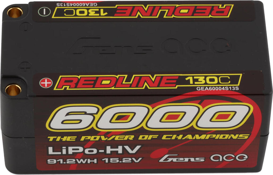 Gens Ace Redline 4S LiHV LiPo Battery 130C (15.2V/6000mAh) w/5mm Bullets