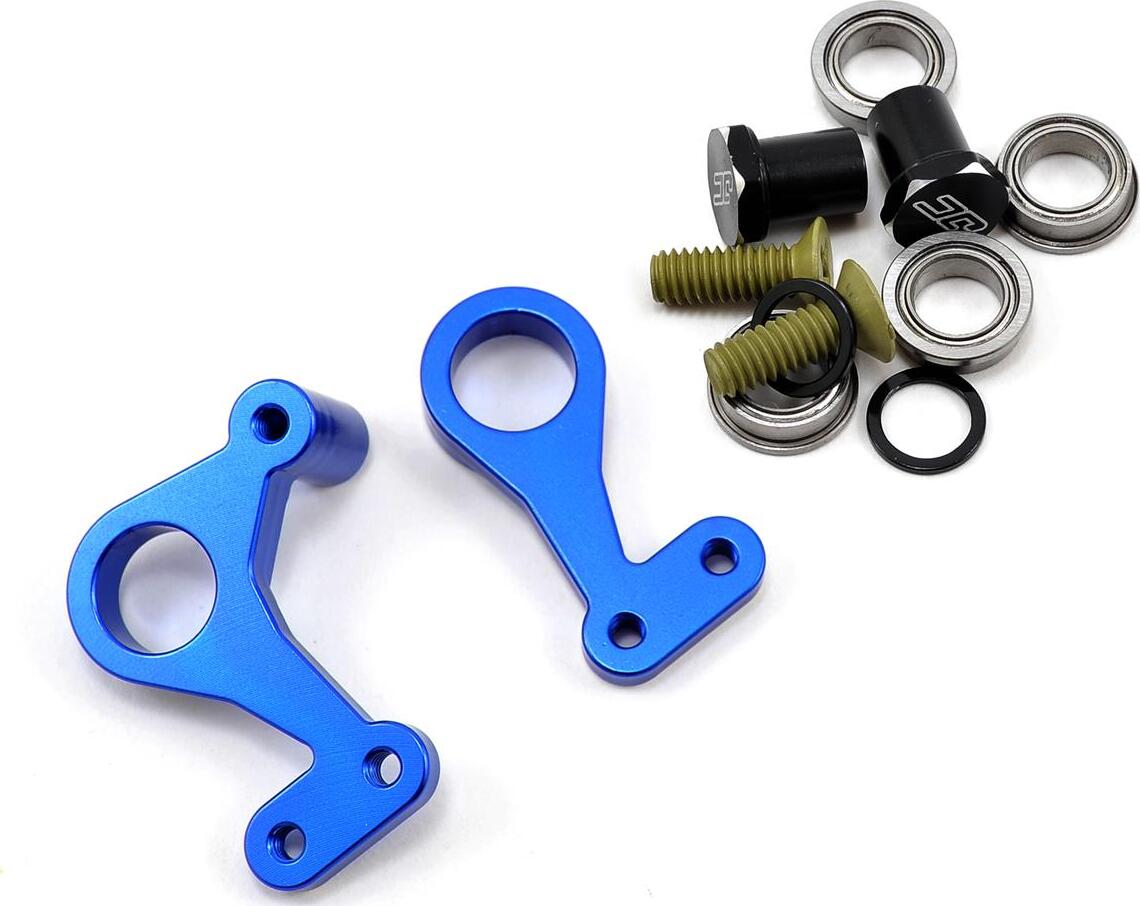 JConcepts RC10 Classic Aluminum Steering Bell Crank Set (Blue)