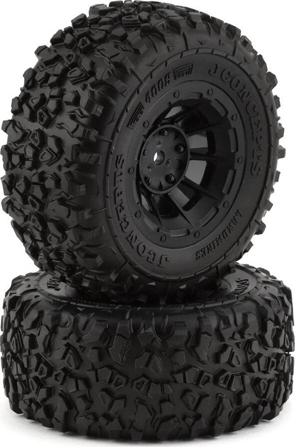 JConcepts Slash Pre-Mounted Landmines SC Tires w/Hazard Wheels (2) (Yellow)