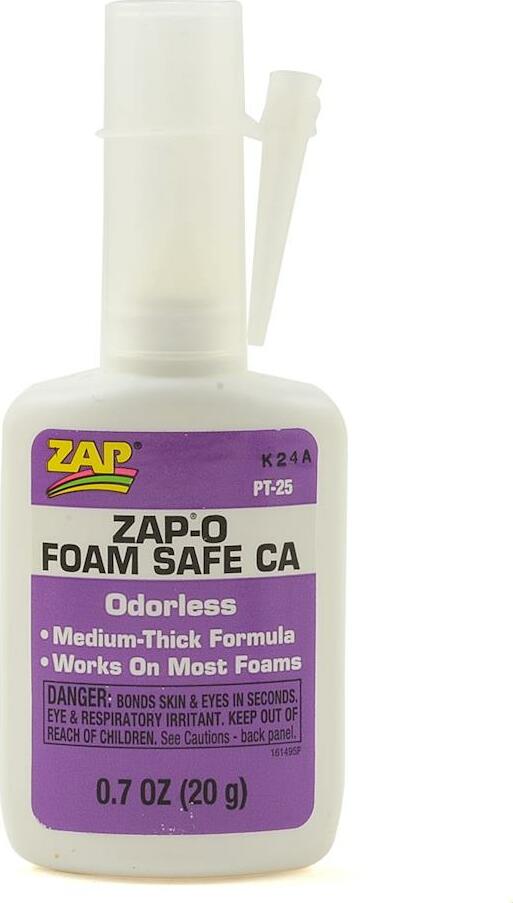Pacer Technology Zap-O Odorless Foam Safe CA Glue (0.7oz)