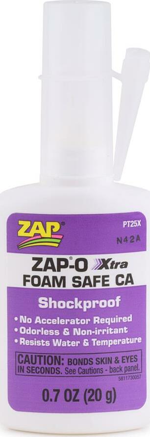 Pacer Technology Zap-O Xtra Shockproof Foam Safe CA Glue (.7oz)
