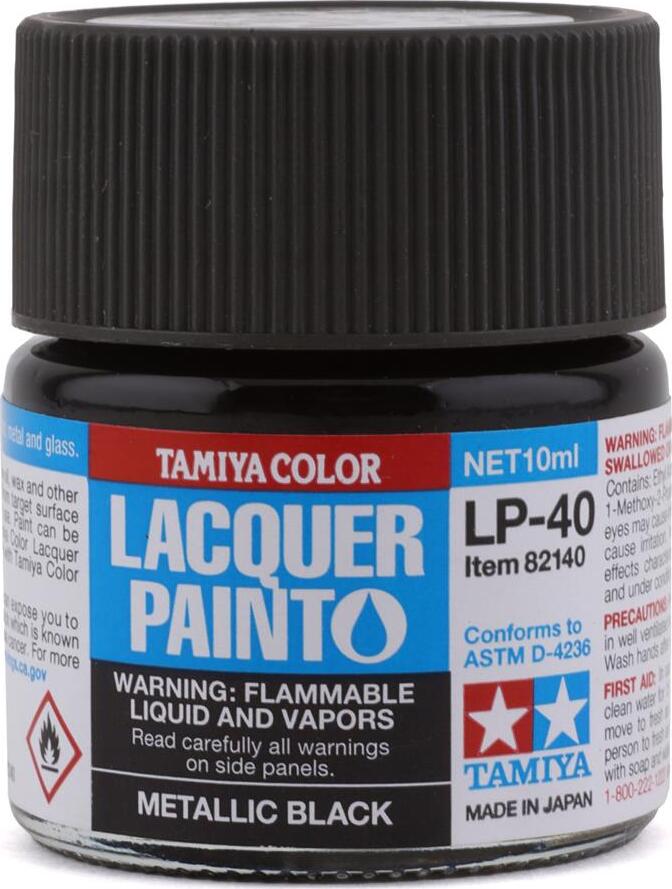Tamiya LP-40 Metallic Black Lacquer Paint (10ml)