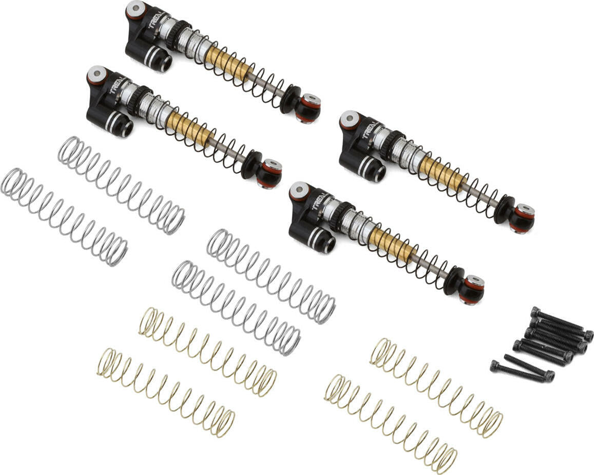 Treal Hobby Axial SCX24 Aluminum Long Travel Threaded Shocks (Black) (4) (43mm)